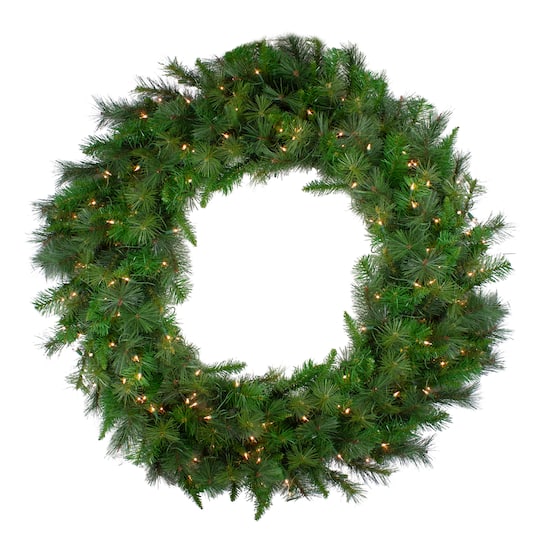 60" Pre-Lit LED Artificial Christmas Canyon Pine Wreath